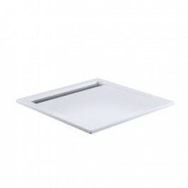HSK Acryl-Duschwanne mit integrierter Ablaufrinne schmal, super-flach, Quadrat 