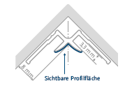 HSK RenoDeco Profil 2.550mm Eckprofil innen | Alu silber-matt