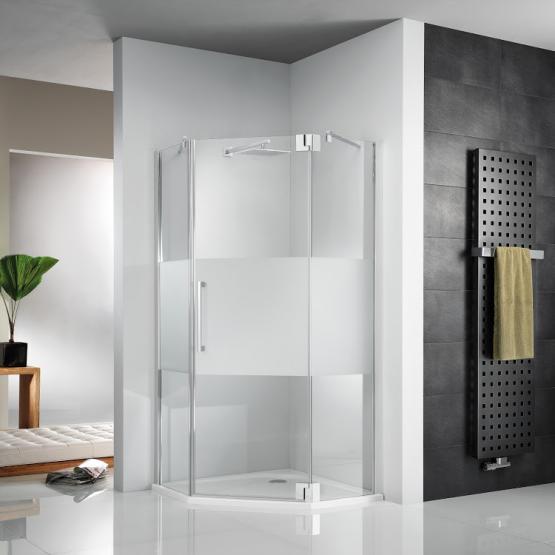 HSK Duschkabine PREMIUM SOFTCUBE 5-Eck-Dusche, 3 tlg., Chromoptik                                                             3-tlg., Chrom-Optik 