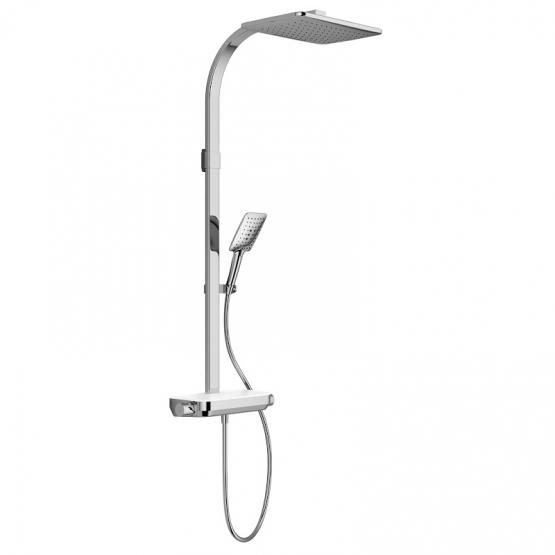 HSK Shower-Set AquaTray THERMOSTAT mit Schwall Glasfarbe weiss