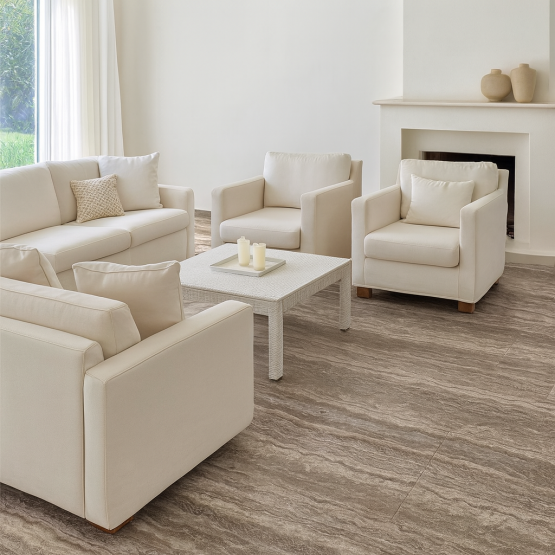 Angebot MARMOKER KONTINUA Travertino Titanium 118x118 6.5MM Honed 