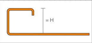 Quadra Profil Edelstahl 250cm | Edelstahl gebürstet | 12.5mm